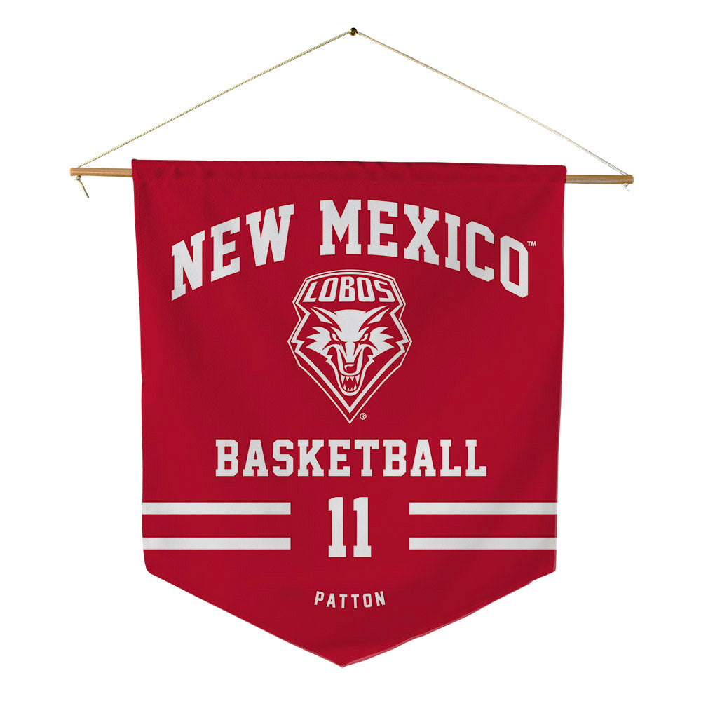 New Mexico - NCAA Men's Basketball : Kallai Patton - Pennant - 18" x 21"-0