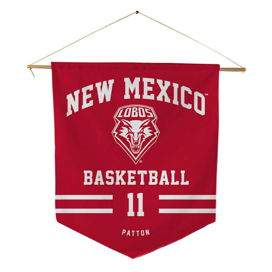 New Mexico - NCAA Men's Basketball : Kallai Patton - Pennant - 18" x 21"-0