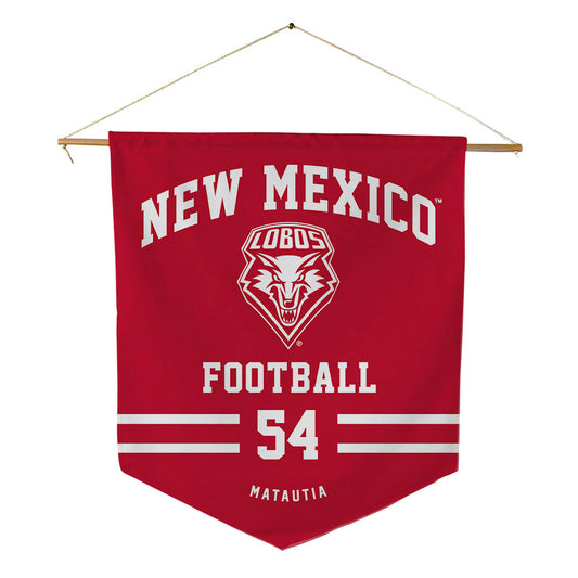 New Mexico - NCAA Football : Jojo Matautia - Pennant - 18" x 21"-0