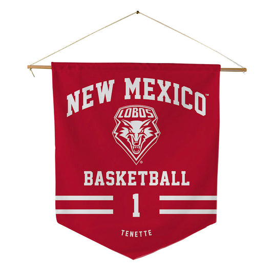New Mexico - NCAA Men's Basketball : Uriah Tenette - Pennant - 18" x 21"-0