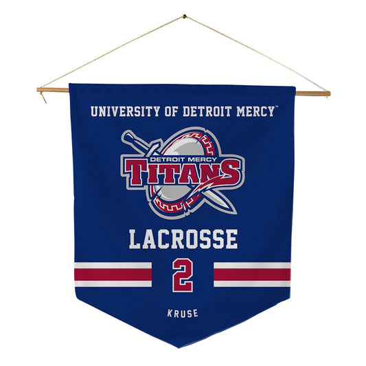 Detroit Mercy - NCAA Men's Lacrosse : Landon Kruse - Pennant - 18" x 21"-0