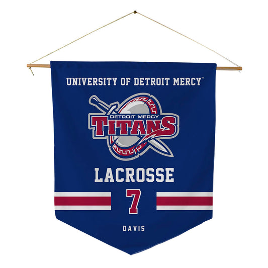 Detroit Mercy - NCAA Men's Lacrosse : Tristen Davis - Pennant - 18" x 21"-0