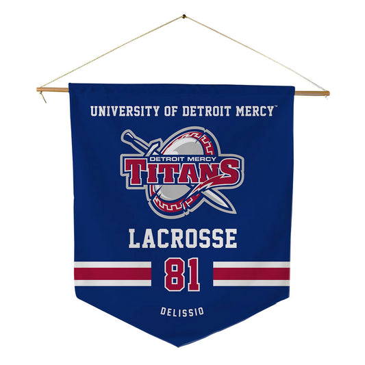 Detroit Mercy - NCAA Men's Lacrosse : Gio Delissio - Pennant - 18" x 21"-0