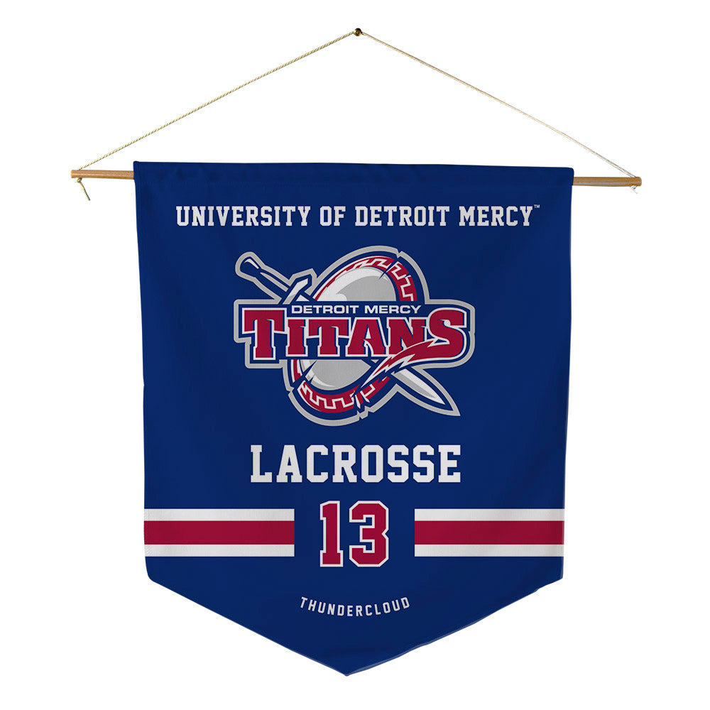 Detroit Mercy - NCAA Men's Lacrosse : Marcus Thundercloud - Pennant - 18" x 21"-0