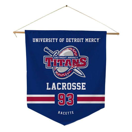 Detroit Mercy - NCAA Men's Lacrosse : Whales Racette - Pennant - 18" x 21"-0