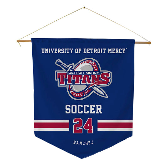Detroit Mercy - NCAA Men's Soccer : Sebastian Sanchez - Pennant - 18" x 21"-0