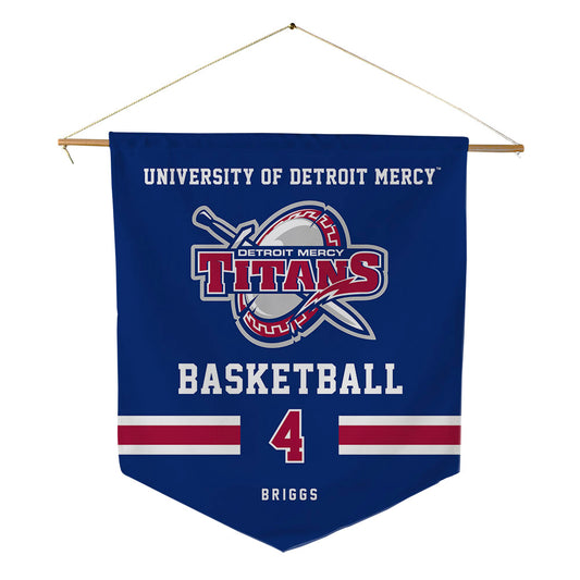 Detroit Mercy - NCAA Men's Basketball : Jordan Briggs - Pennant - 18" x 21"-0