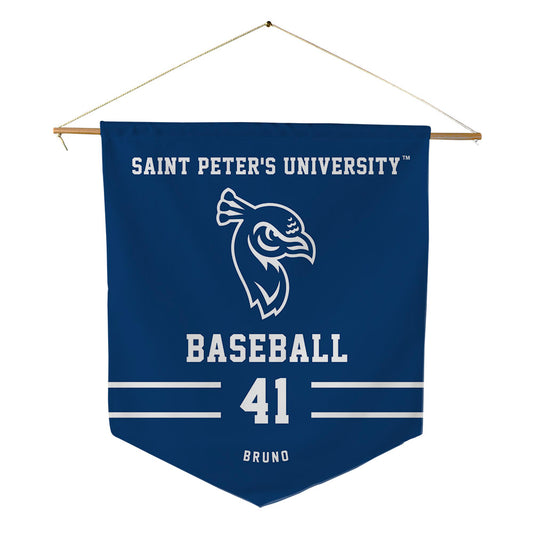 Saint Peter's - NCAA Baseball : Luca Bruno - Pennant - 18" x 21"-0