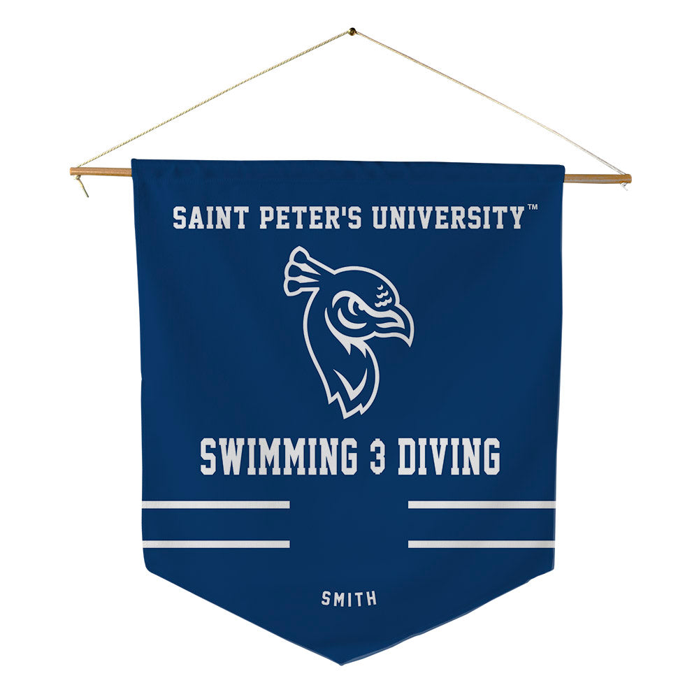 Saint Peter's - NCAA Men's Swimming & Diving : Ashton Smith - Pennant - 18" x 21"-0