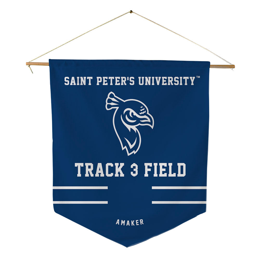 Saint Peter's - NCAA Men's Track & Field : Michael Amaker - Pennant - 18" x 21"-0