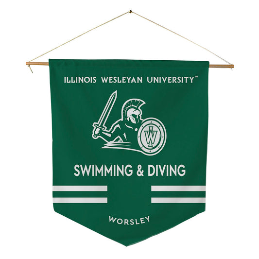 Illinois Wesleyan - NCAA Women's Swimming & Diving : Sarah Worsley - Pennant - 18" x 21"-0