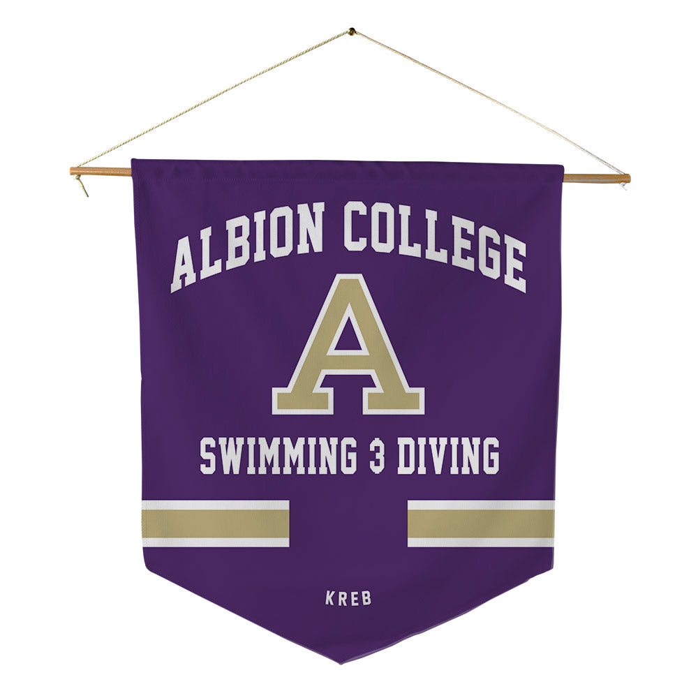 Albion - NCAA Women's Swimming & Diving : Kaitlyn Kreb - Pennant - 18" x 21"-0