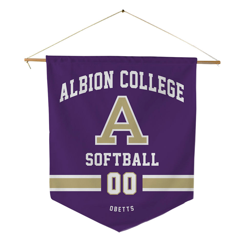 Albion - NCAA Softball : Avery Obetts - Pennant - 18" x 21"-0