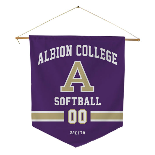 Albion - NCAA Softball : Avery Obetts - Pennant - 18" x 21"-0