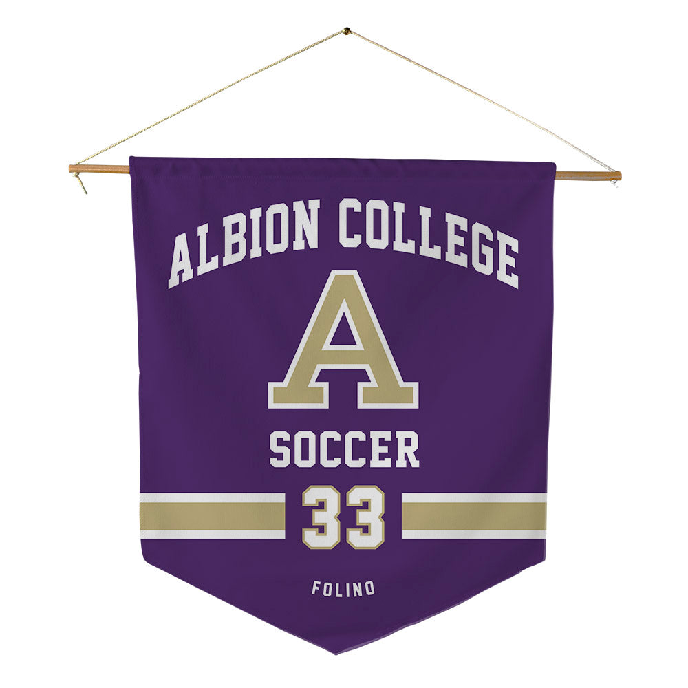 Albion - NCAA Men's Soccer : Simone Folino - Pennant - 18" x 21"-0