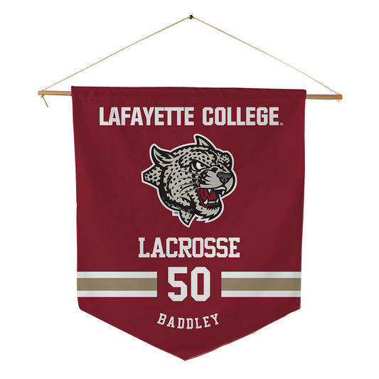 Lafayette College - NCAA Men's Lacrosse : Clayton Baddley - Pennant - 18" x 21"-0