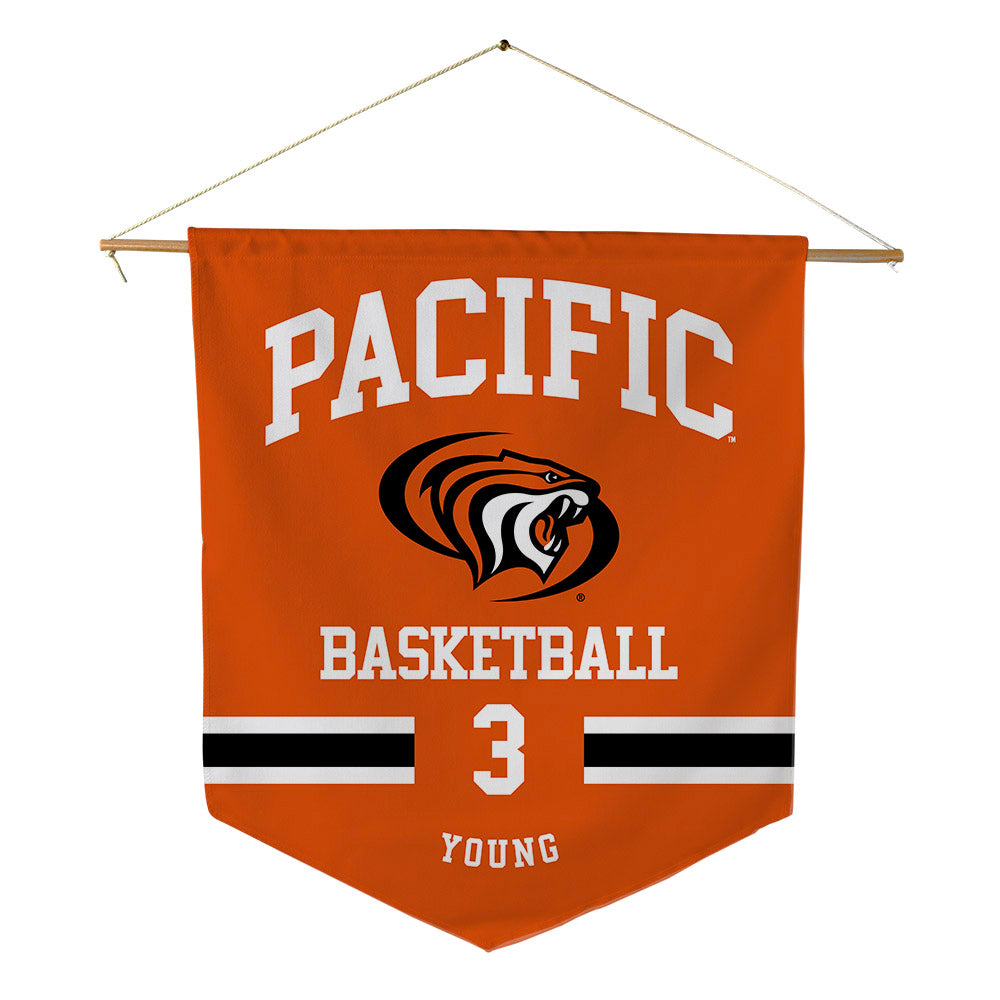 Pacific - NCAA Men's Basketball : Carlsheon Young - Pennant - 18" x 21"-0