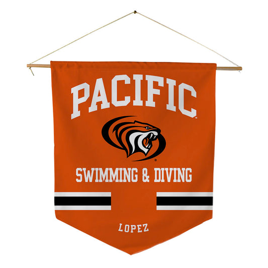 Pacific - NCAA Men's Swimming & Diving : Cruz Lopez - Pennant - 18" x 21"-0