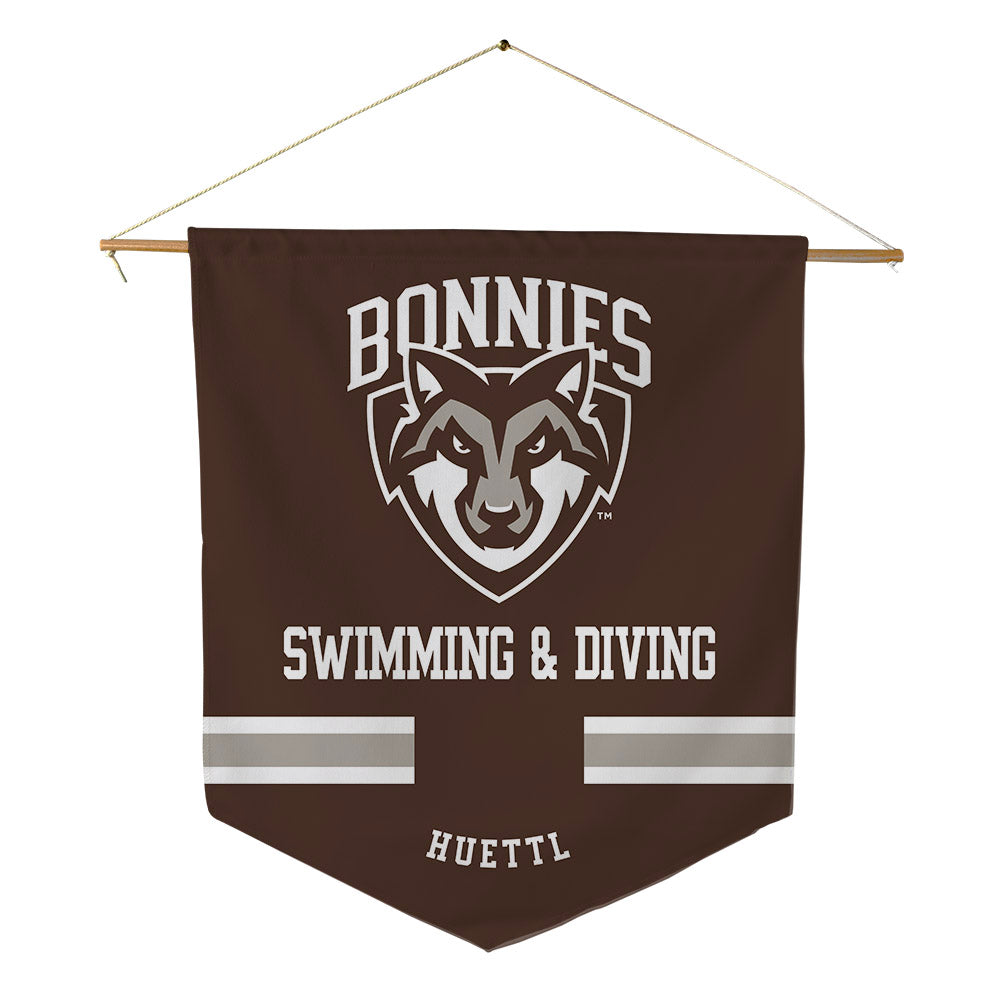 St. Bonaventure - NCAA Men's Swimming & Diving : Brady Huettl - Pennant - 18" x 21"-0