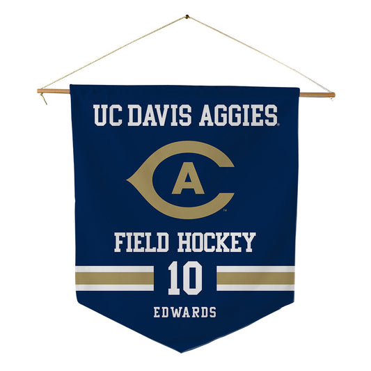UC Davis - NCAA Women's Field Hockey : Mia Edwards - Pennant - 18" x 21"-0