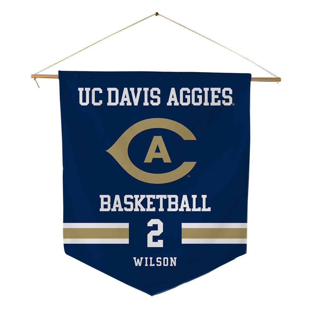 UC Davis - NCAA Men's Basketball : Marcus Wilson - Pennant - 18" x 21"-0