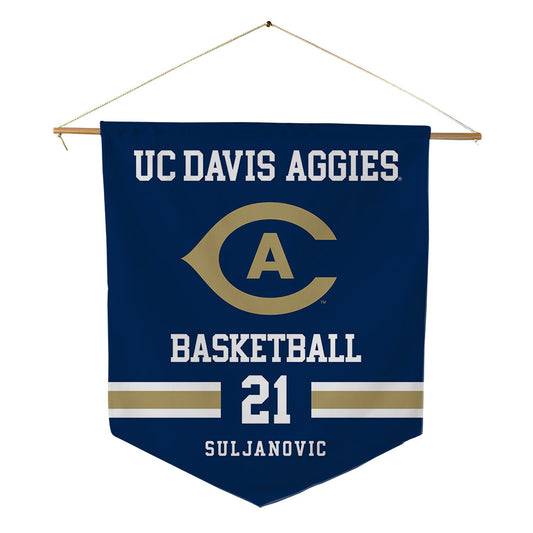 UC Davis - NCAA Men's Basketball : Omer Suljanovic - Pennant - 18" x 21"-0