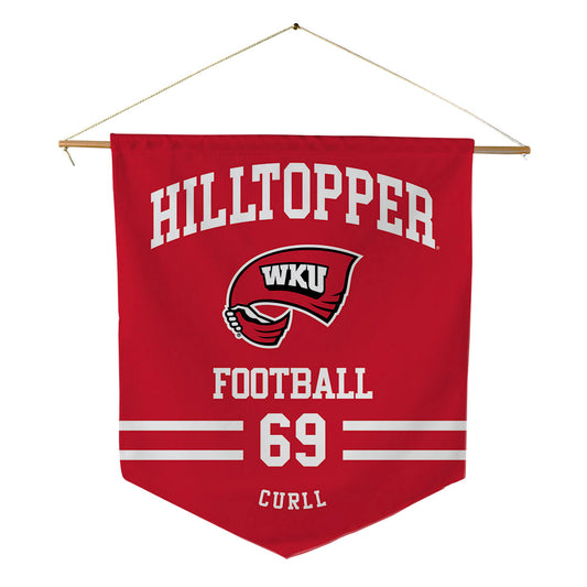 Western Kentucky - NCAA Football : Jordam Curll - Pennant - 18" x 21"-0