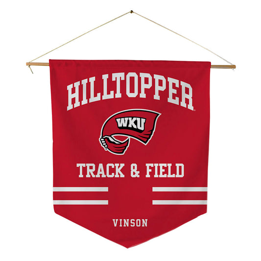 Western Kentucky - NCAA Men's Track & Field : Carter Vinson - Pennant - 18" x 21"-0