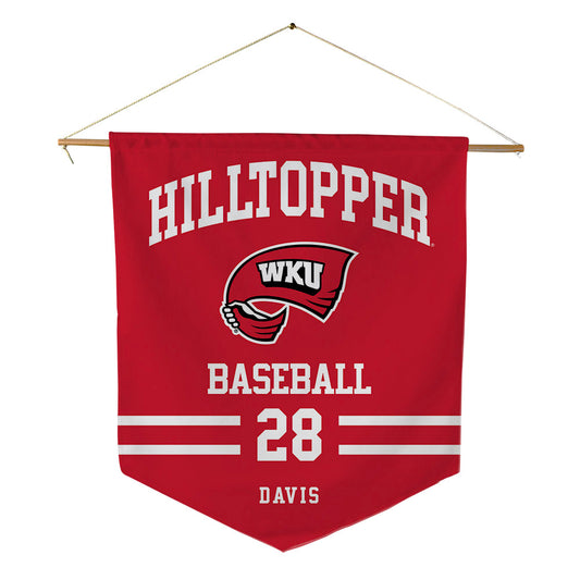 Western Kentucky - NCAA Baseball : Jaden Davis - Pennant - 18" x 21"-0