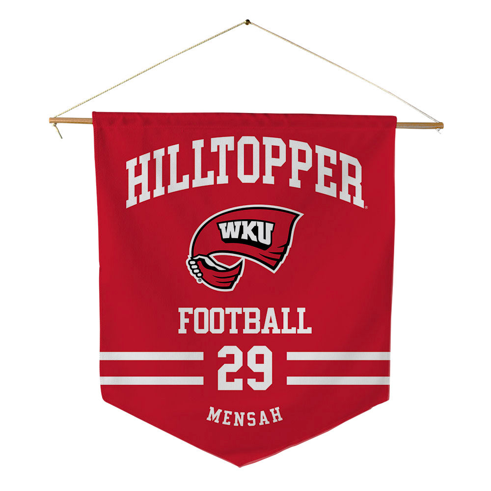 Western Kentucky - NCAA Football : Joshua Mensah - Pennant - 18" x 21"-0