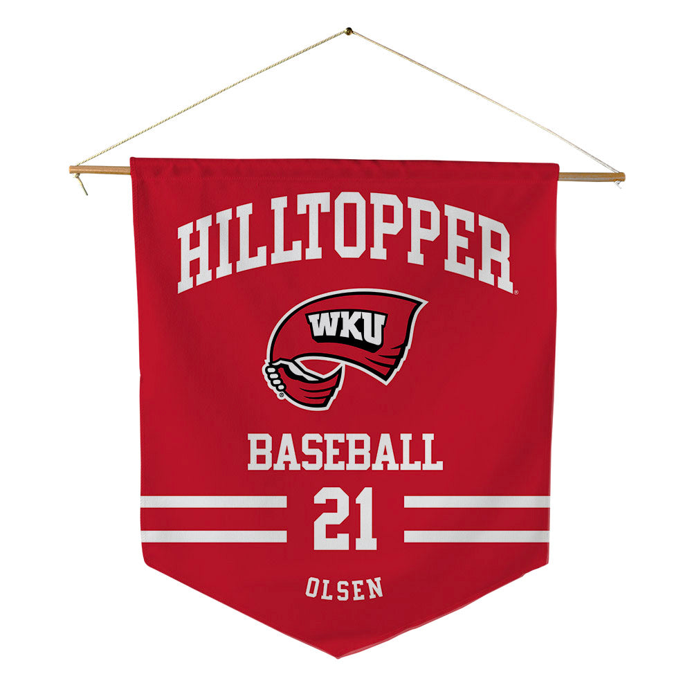 Western Kentucky - NCAA Baseball : Gage Olsen - Pennant - 18" x 21"-0