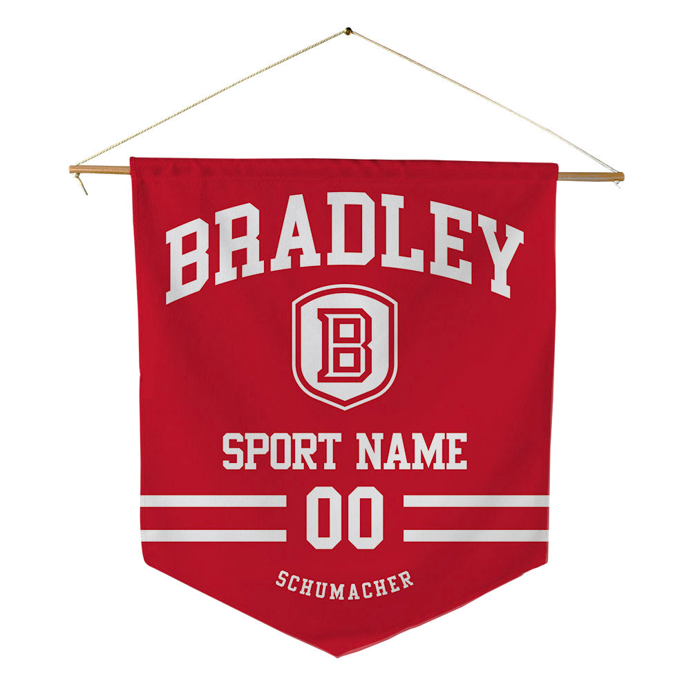 Bradley - NCAA Baseball : Jaxon Schumacher - Pennant - 18" x 21"-0