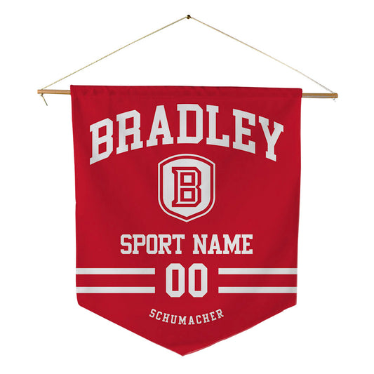 Bradley - NCAA Baseball : Jaxon Schumacher - Pennant - 18" x 21"-0