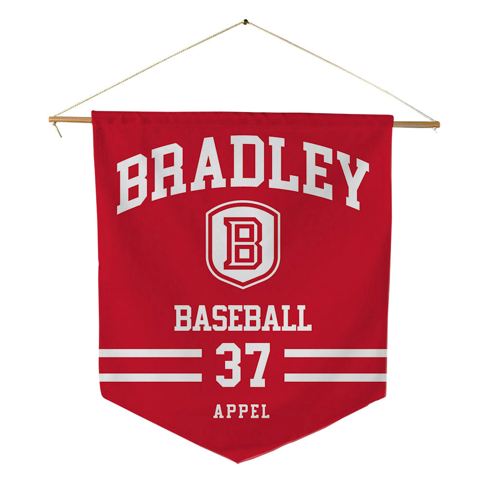 Bradley - NCAA Baseball : Brady Appel - Pennant - 18" x 21"-0