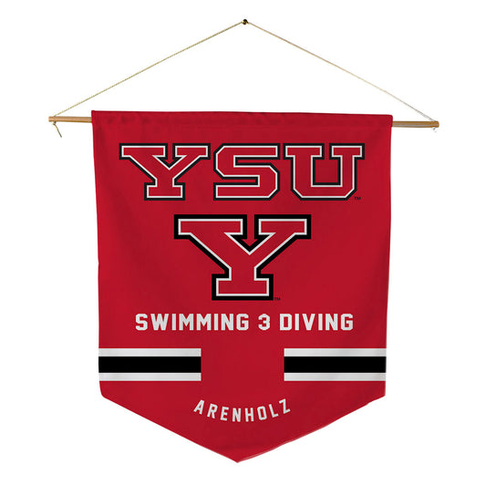 Youngstown State - NCAA Men's Swimming & Diving : Jaxon Arenholz - Pennant - 18" x 21"-0