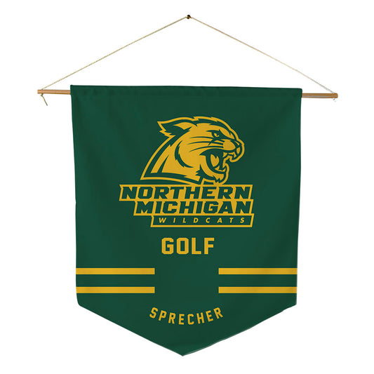 Northern Michigan - NCAA Men's Golf : Russel Sprecher - Pennant - 18" x 21"-0