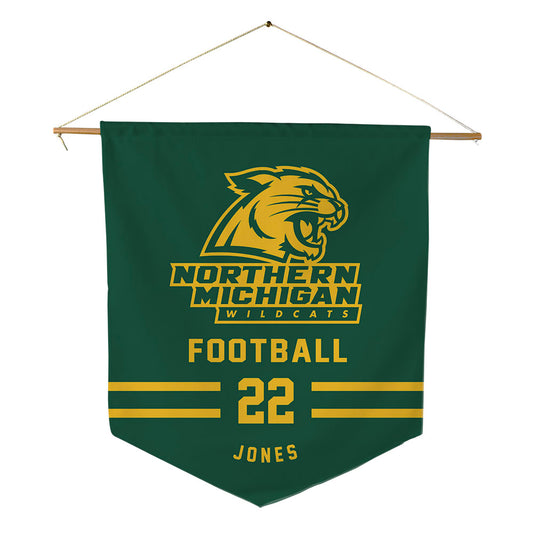 Northern Michigan - NCAA Football : Isaiah Jones - Pennant - 18" x 21"-0