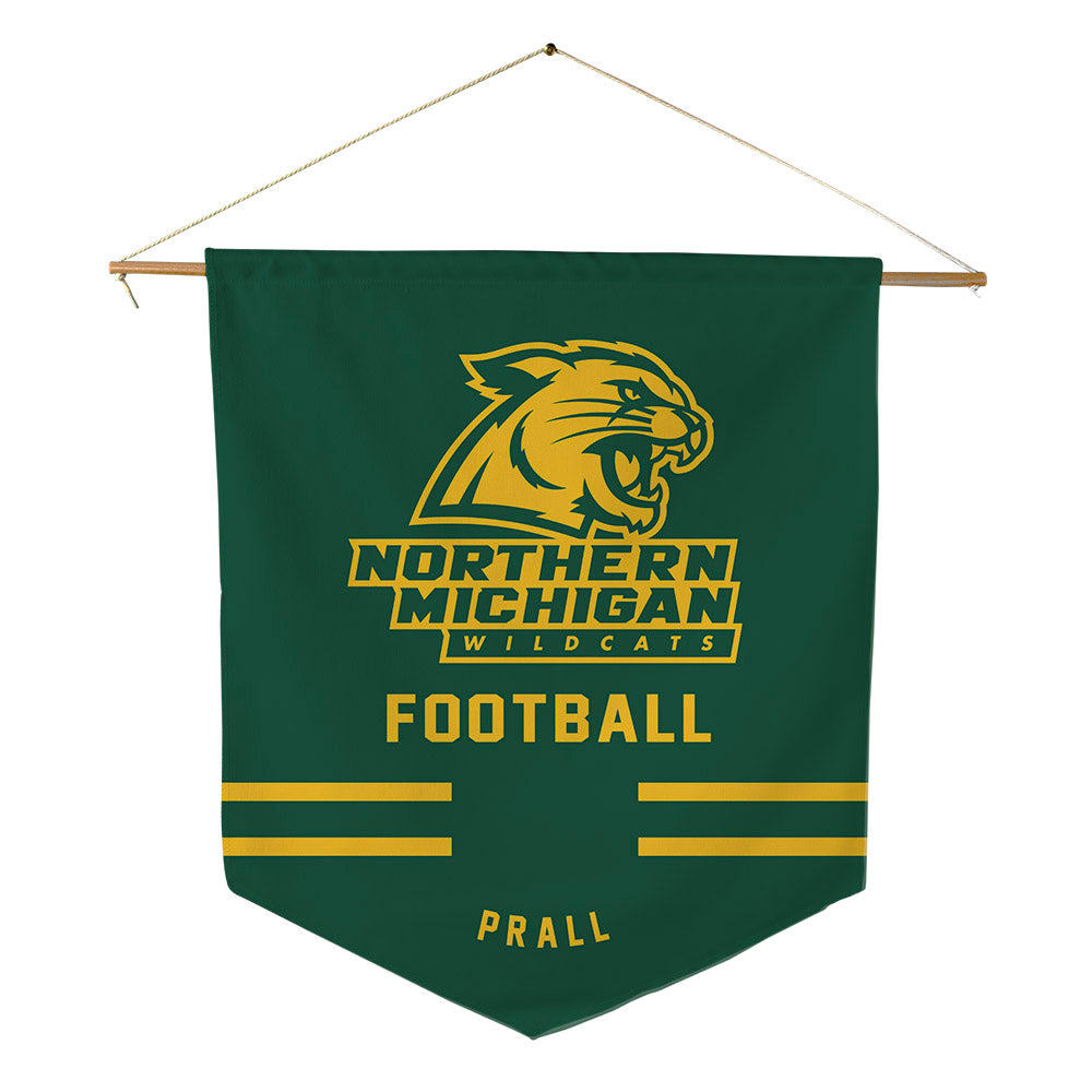Northern Michigan - NCAA Football : Logan Prall - Pennant - 18" x 21"-0