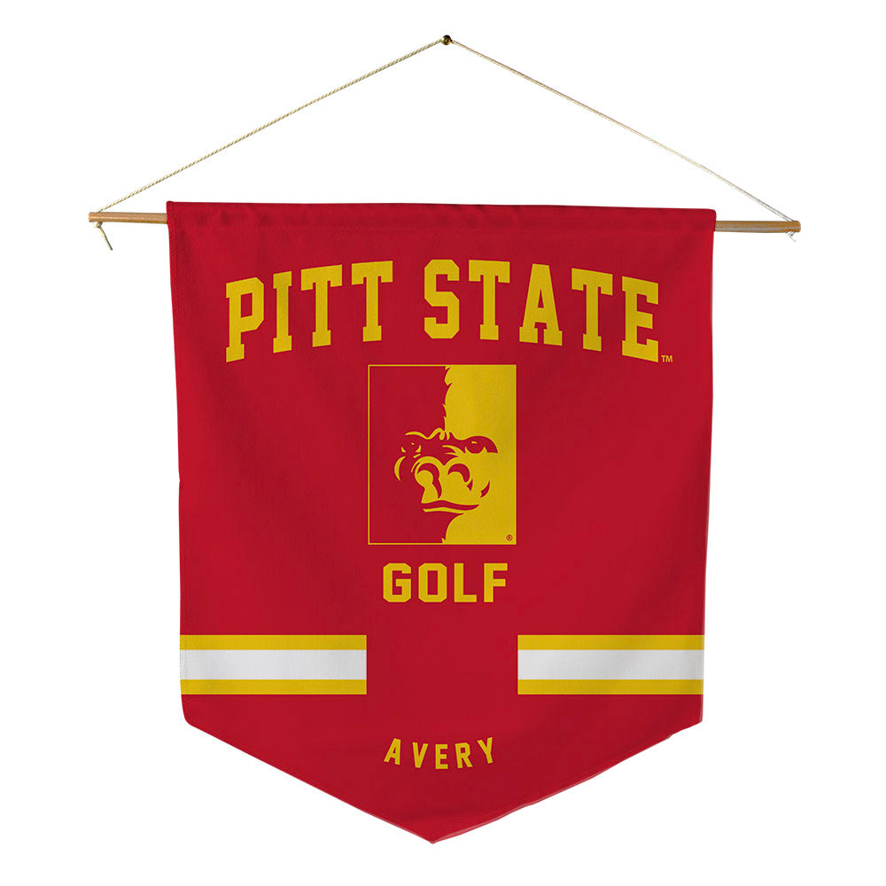 Pitt State - NCAA Men's Golf : Zade Avery - Pennant - 18" x 21"-0