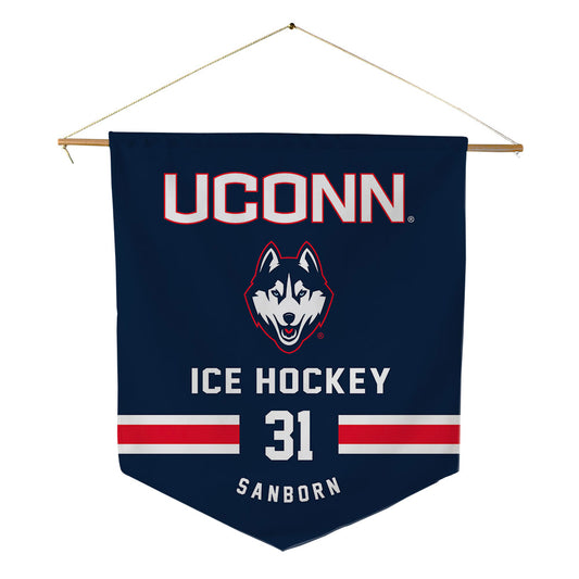 UConn - NCAA Men's Ice Hockey : Ryan Sanborn - Pennant - 18" x 21"-0