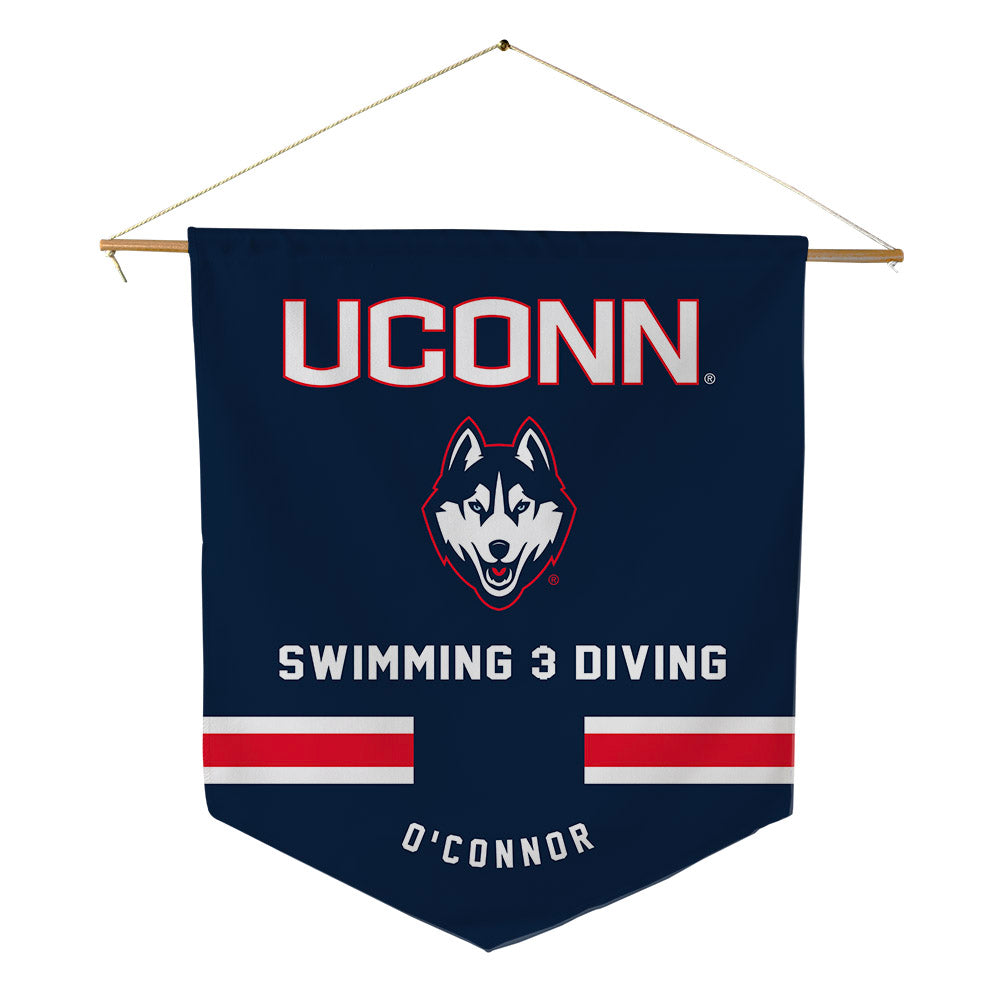 UConn - NCAA Women's Swimming & Diving : Kiersten O'Connor - Pennant - 18" x 21"-0