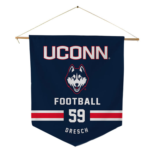 UConn - NCAA Football : Eddie Dresch - Pennant - 18" x 21"-0