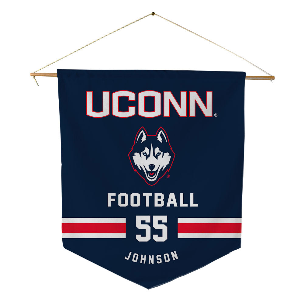 UConn - NCAA Football : Fred Johnson - Pennant - 18" x 21"-0