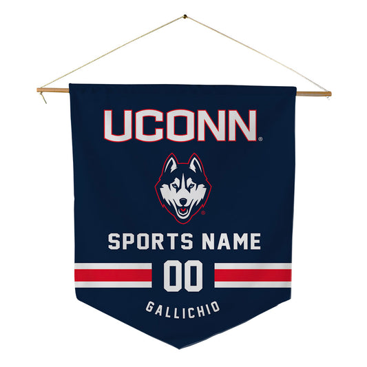 UConn - NCAA Men's Lacrosse : Eric Gallichio - Pennant - 18" x 21"-0