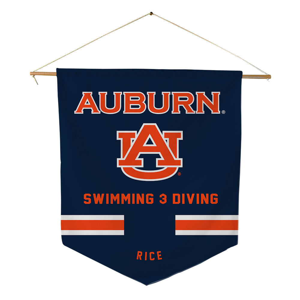 Auburn - NCAA Men's Swimming & Diving : Mike Rice - Pennant - 18" x 21"-0