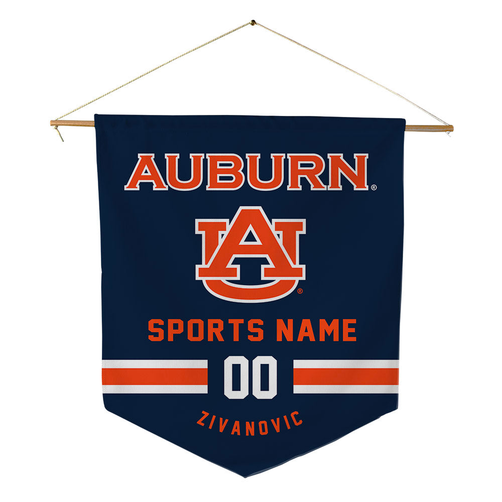 Auburn - NCAA Men's Swimming & Diving : Uros Zivanovic - Pennant - 18" x 21"-0