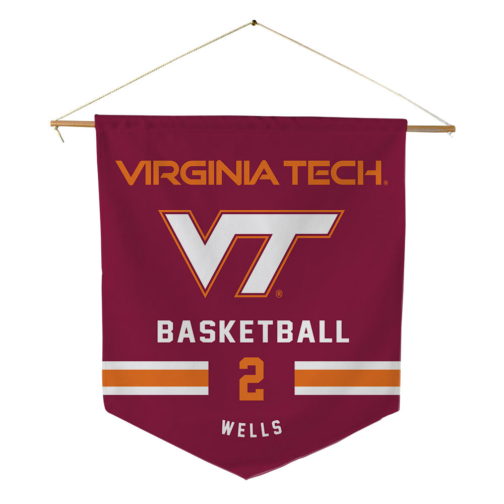 Virginia Tech - NCAA Women's Basketball : Leila Wells - Pennant - 18" x 21"-0