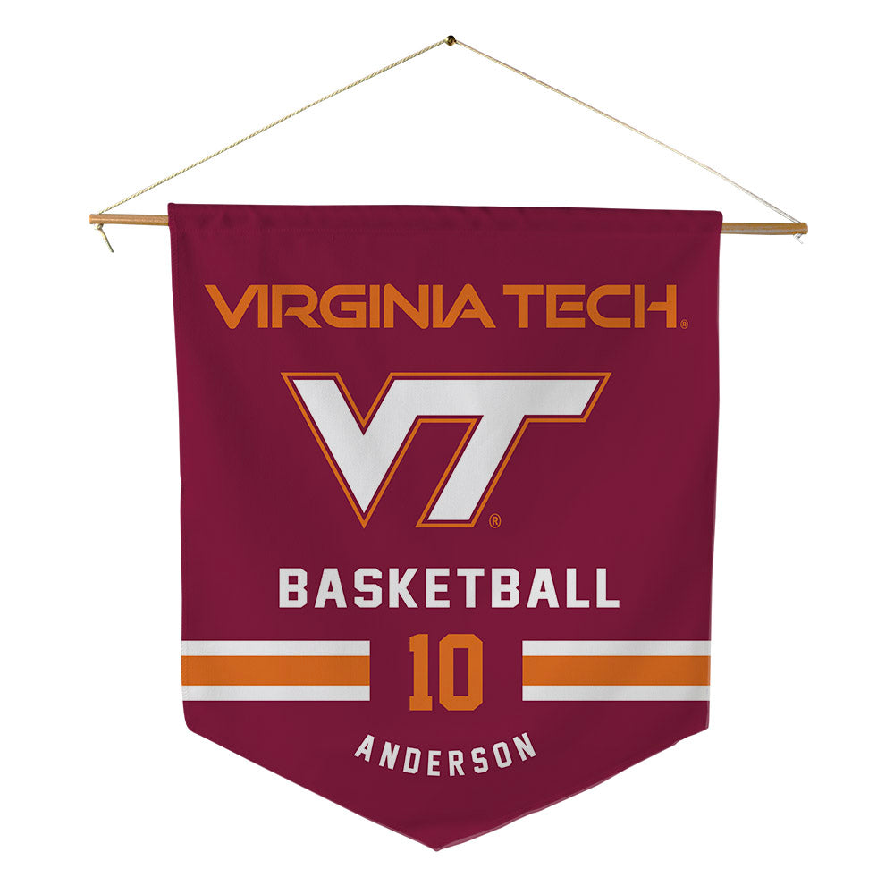 Virginia Tech - NCAA Women's Basketball : Kaleo Anderson - Pennant - 18" x 21"-0