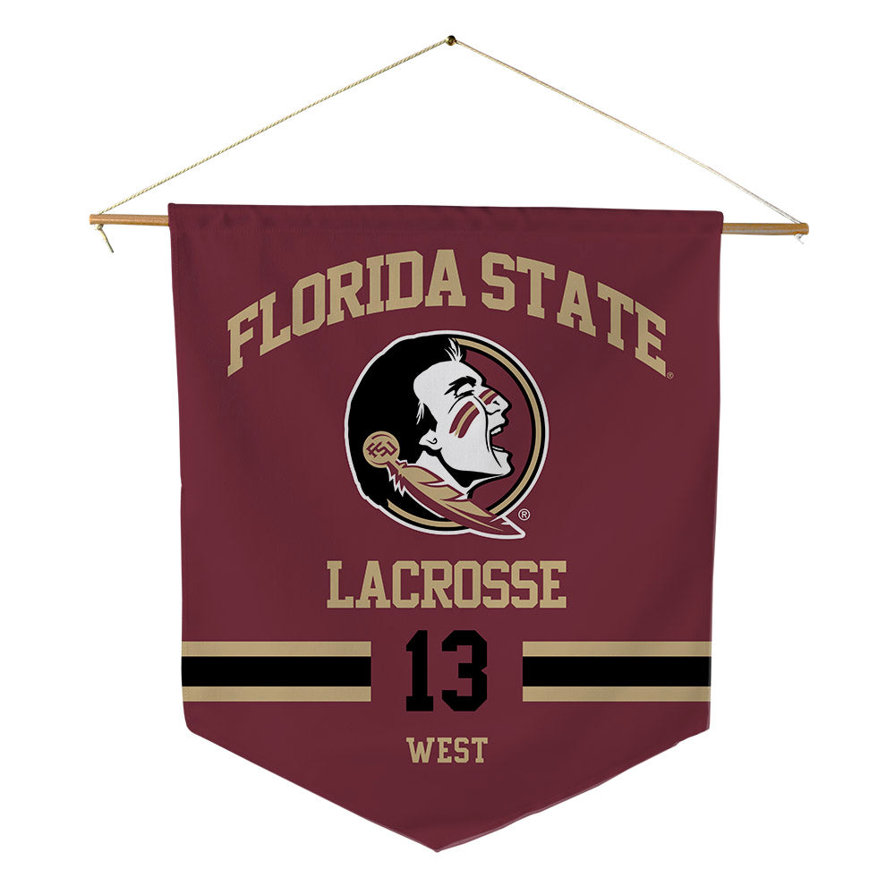 FSU - NCAA Women's Lacrosse : Peyton West - Pennant - 18" x 21"-0