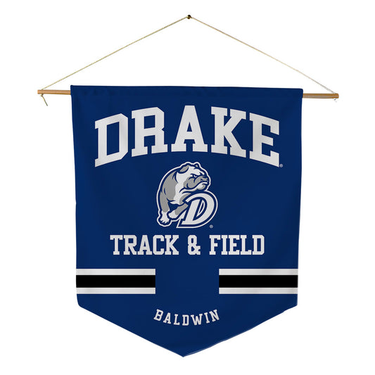 Drake - NCAA Men's Track & Field : Xavier Baldwin - Pennant - 18" x 21"-0